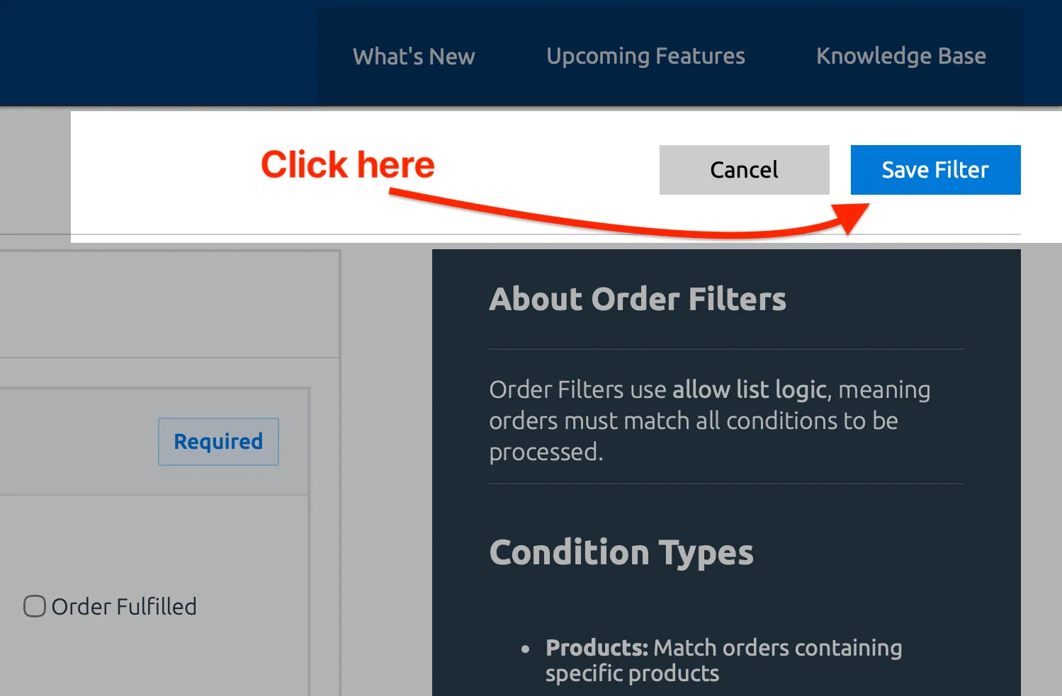 The Save button at the top right of the page.