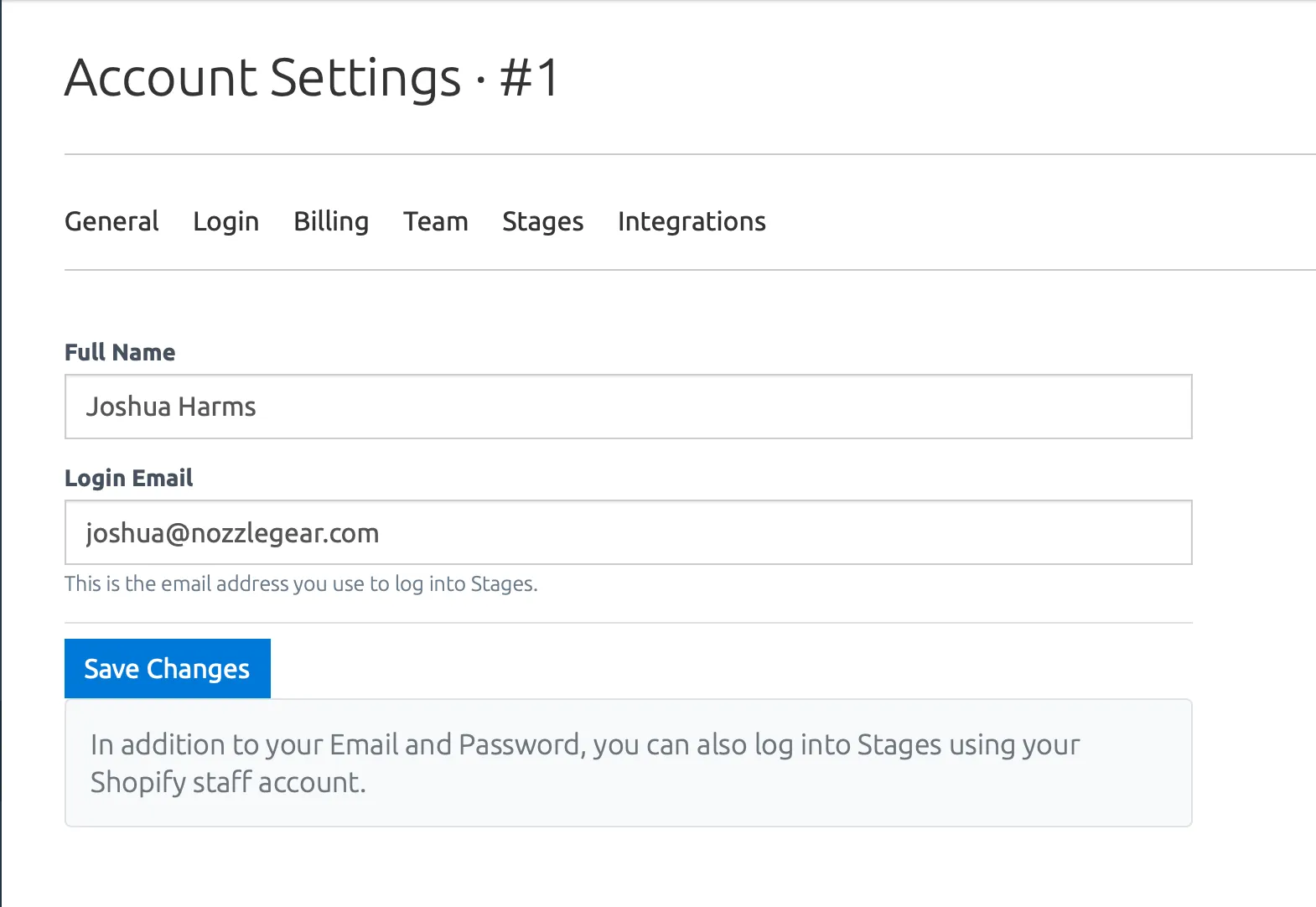 Configure your email address, password and other login settings